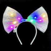 NessiWorld Colorful Led Light Bow Shaped Tulle Party Crown White Color 25x25 cm